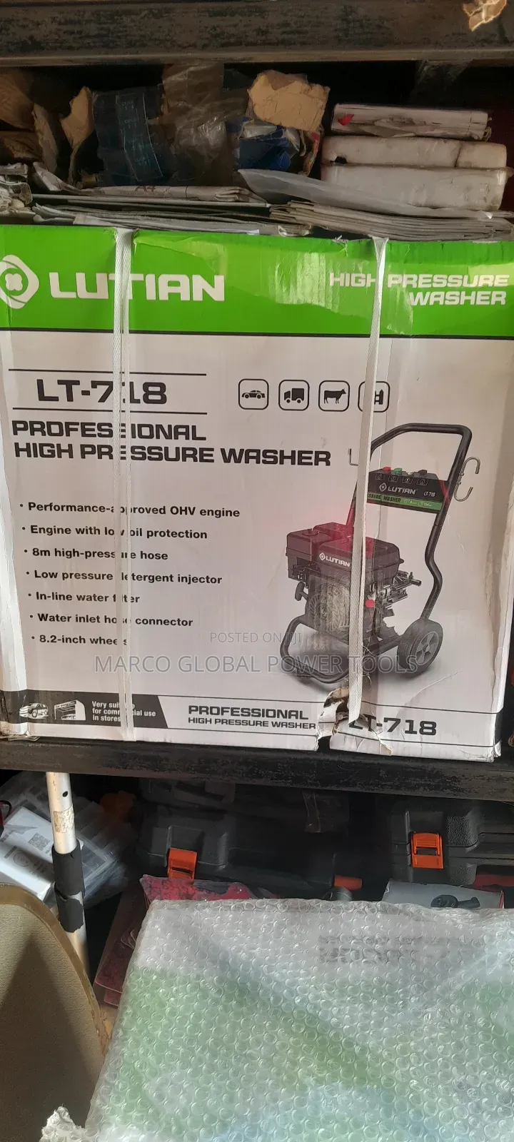 Lutian High Pressure Washer Machine Lt718 Petrol Engine 7.0hp