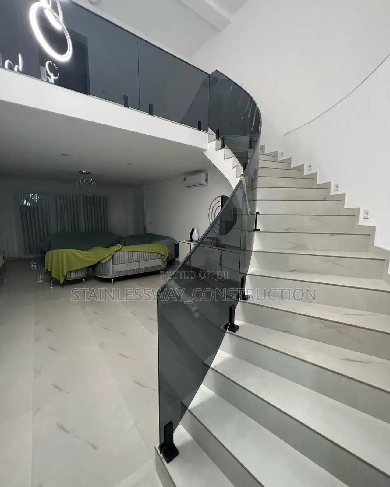 Dark Grey Throughglass Concepts on Staircase