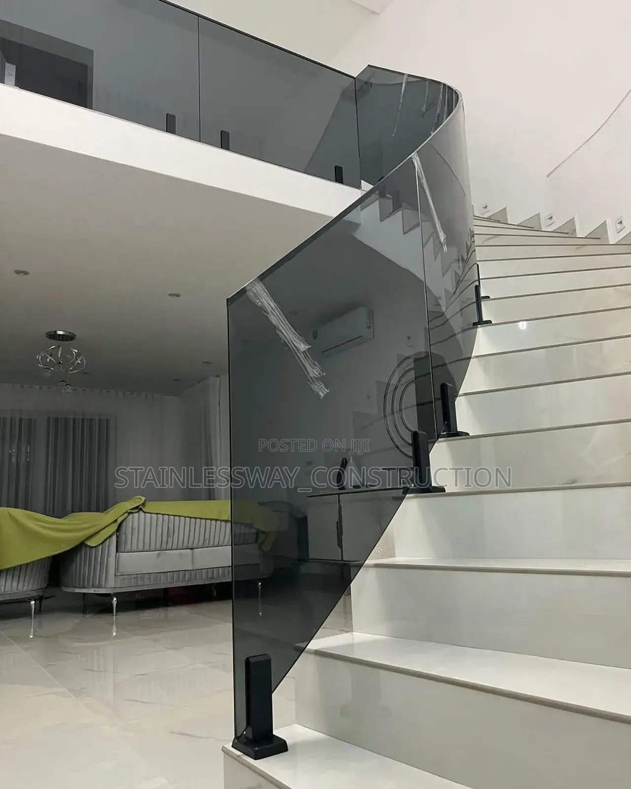 Dark Grey Throughglass Concepts on Staircase