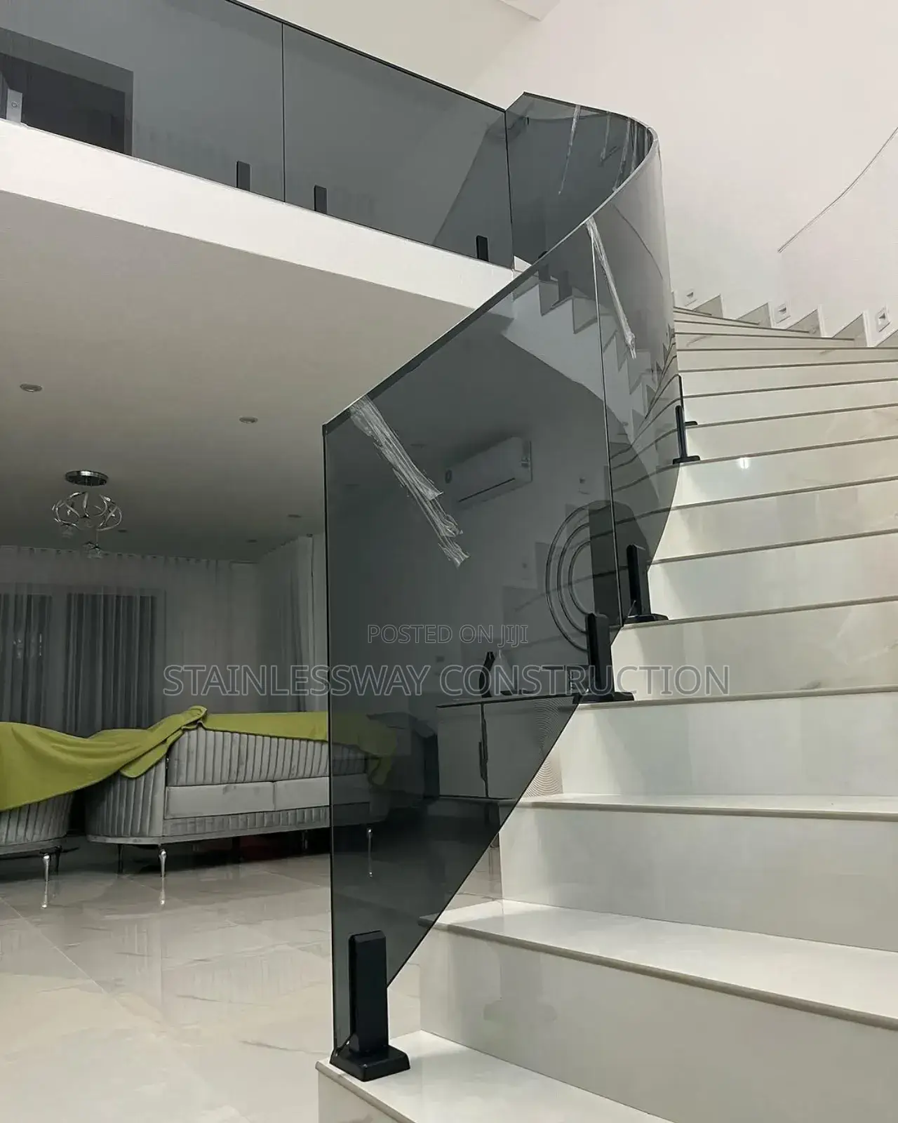 Dark Grey Throughglass Concepts on Staircase