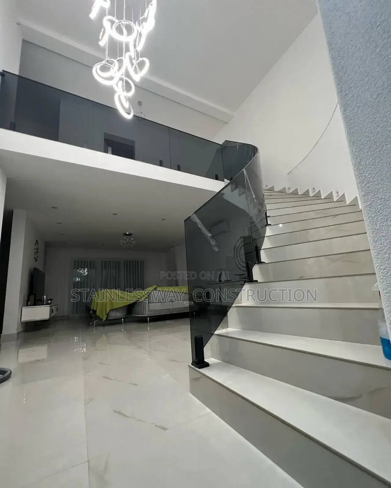Dark Grey Throughglass Concepts on Staircase