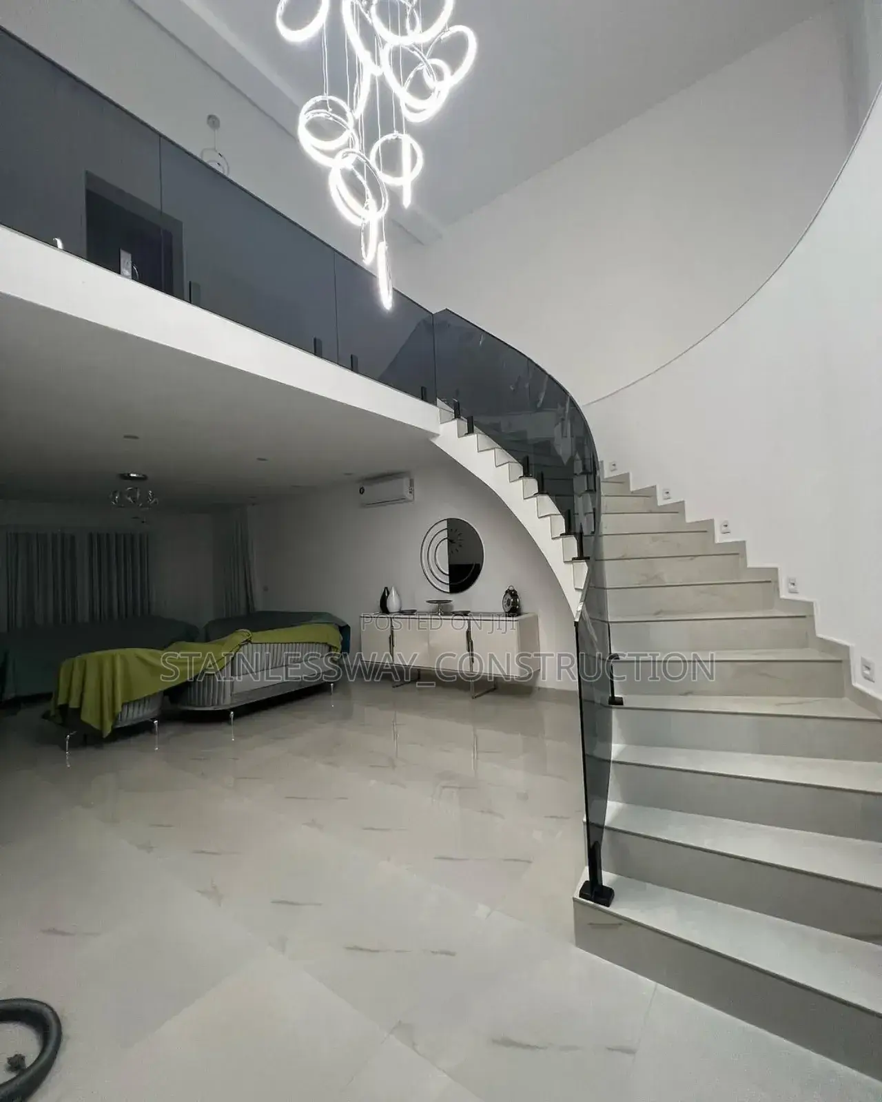 Dark Grey Throughglass Concepts on Staircase