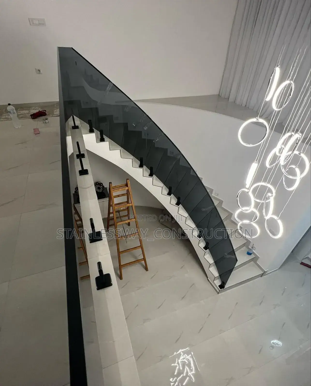 Dark Grey Throughglass Concepts on Staircase