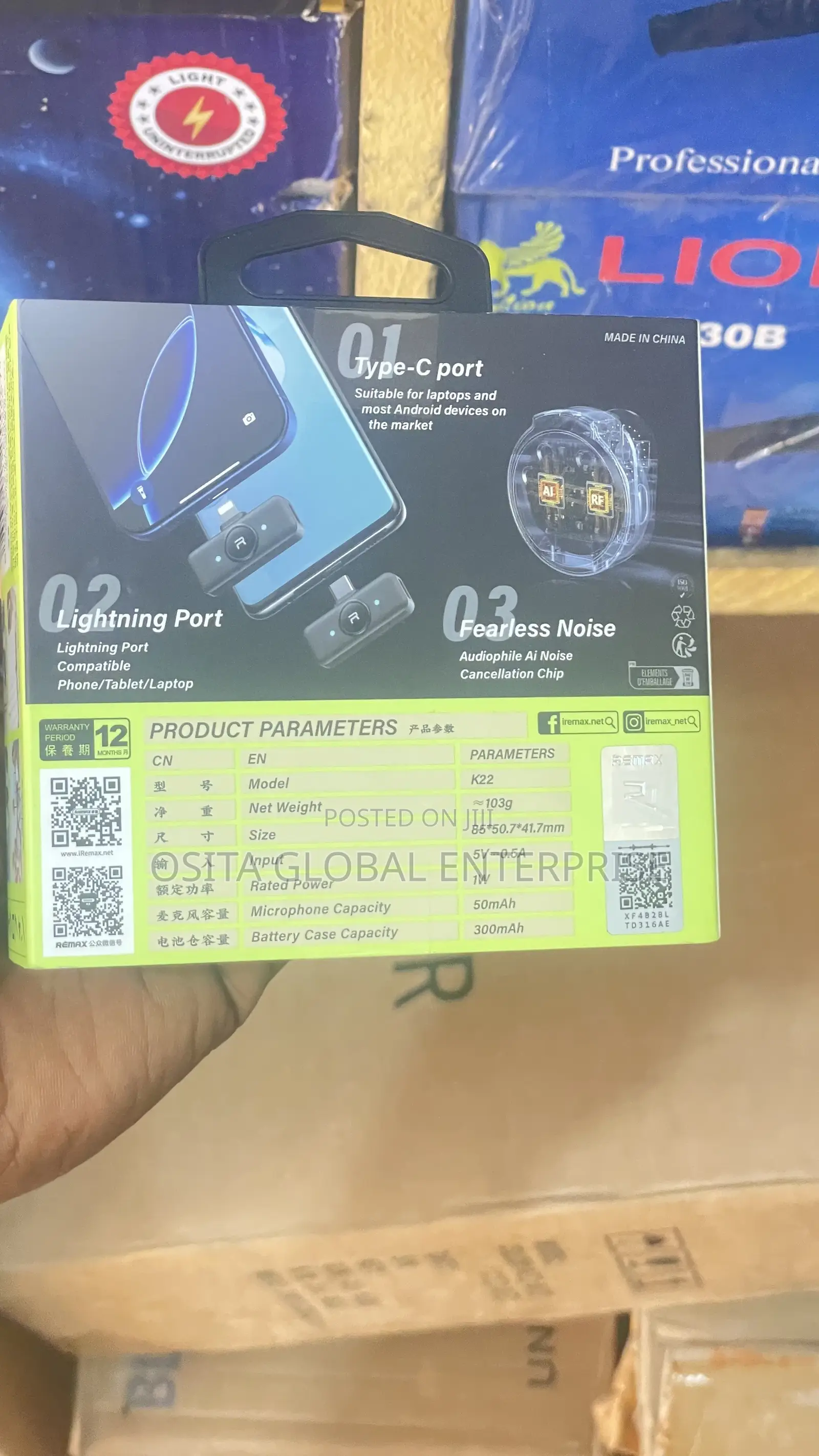 Remax 2 in 1 Dual Ports Microphone for Type C and iPhone Ports