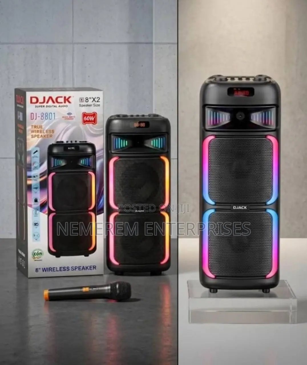 Djack Dj-8801 True Wireless Speaker (8" X 2)