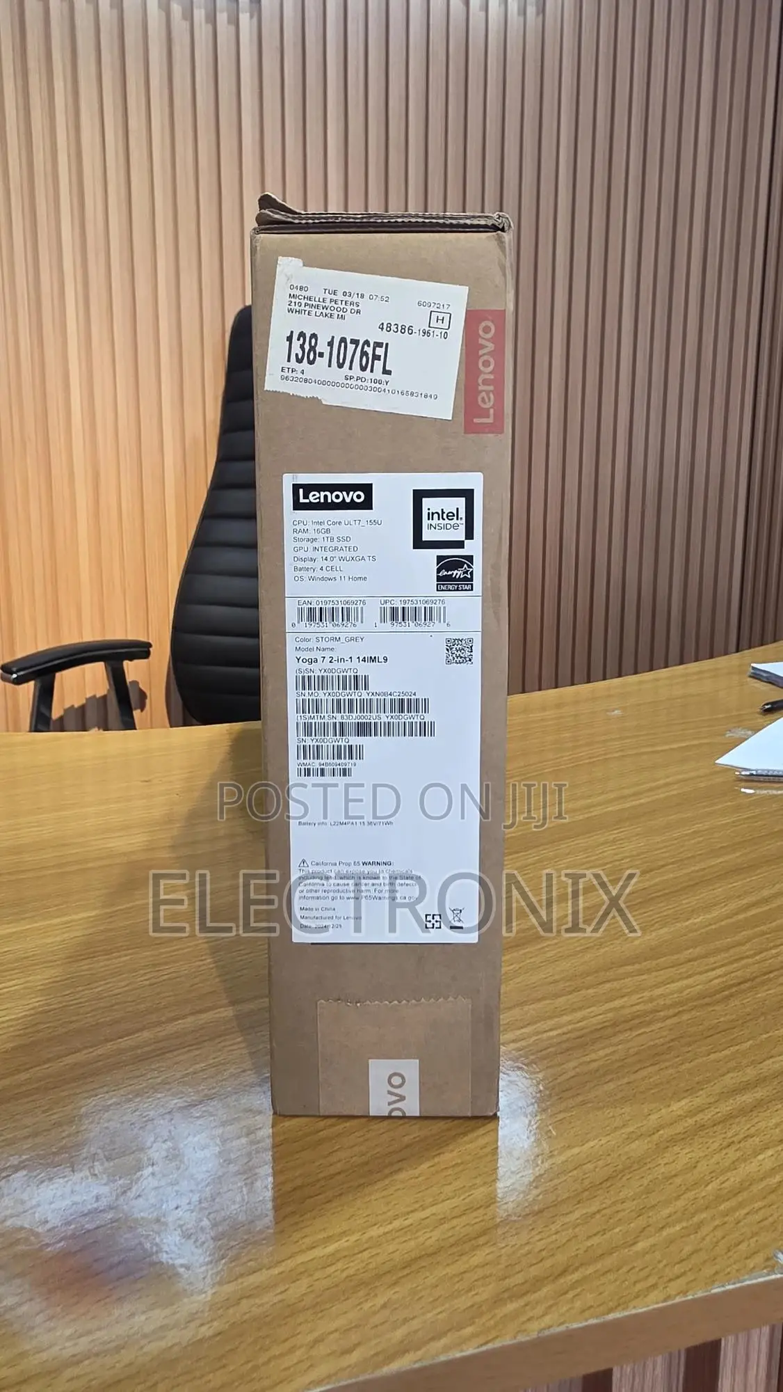 New Laptop Lenovo Yoga 7i 16GB Intel Core Ultra 7 SSD 1T