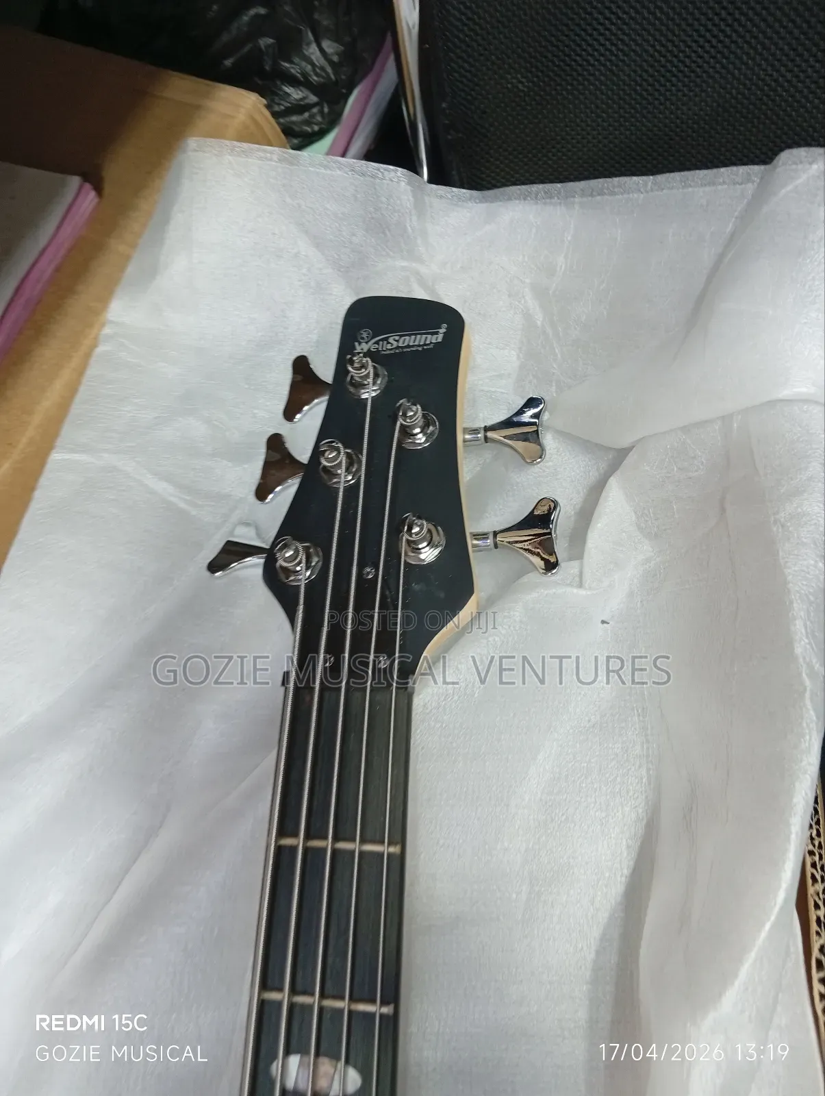 Black Grey Passive Bass Guitar Wellsound