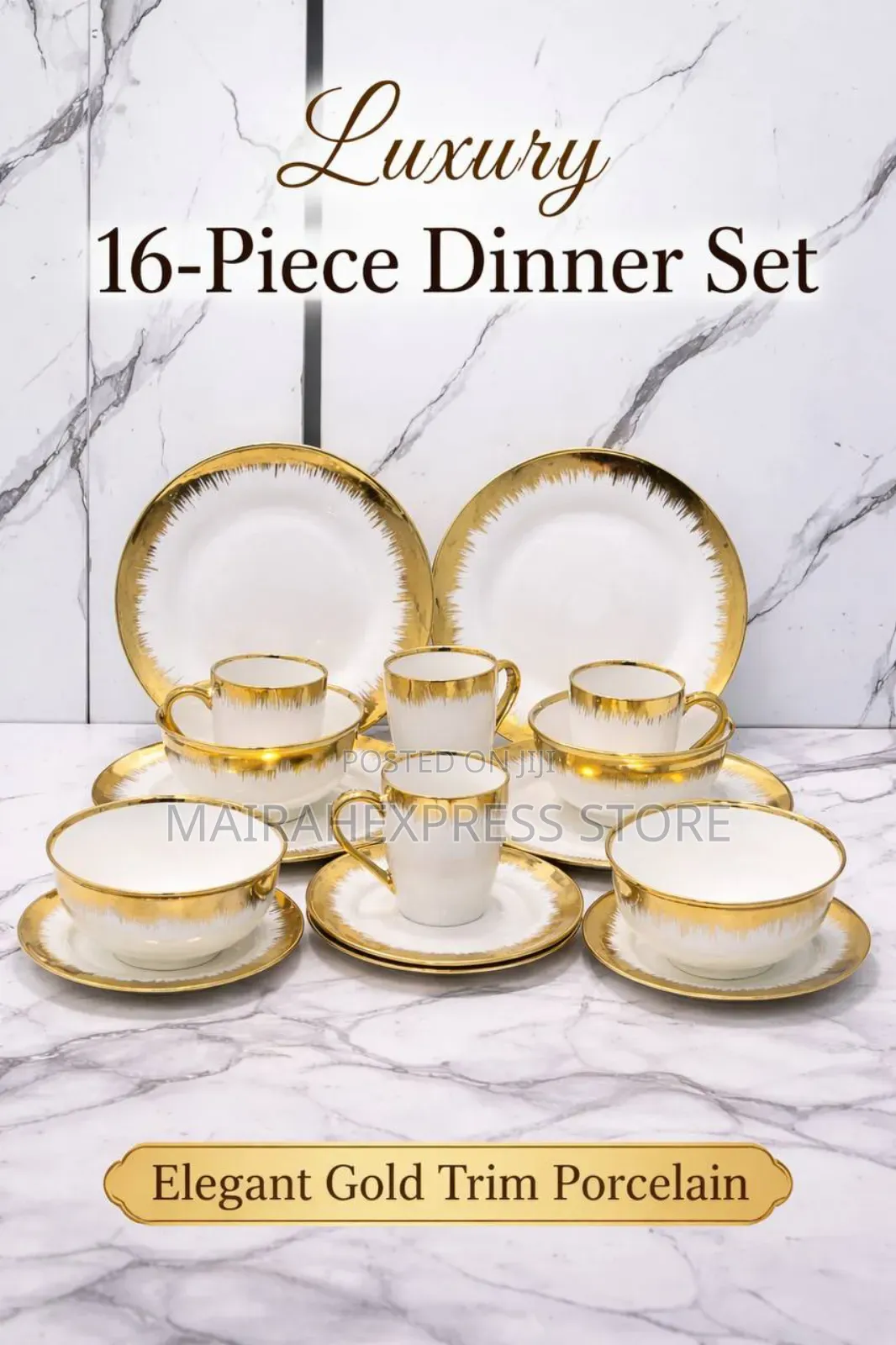 16pcs High Quality European Luxury Ceramic Dinner Set (Hmk)