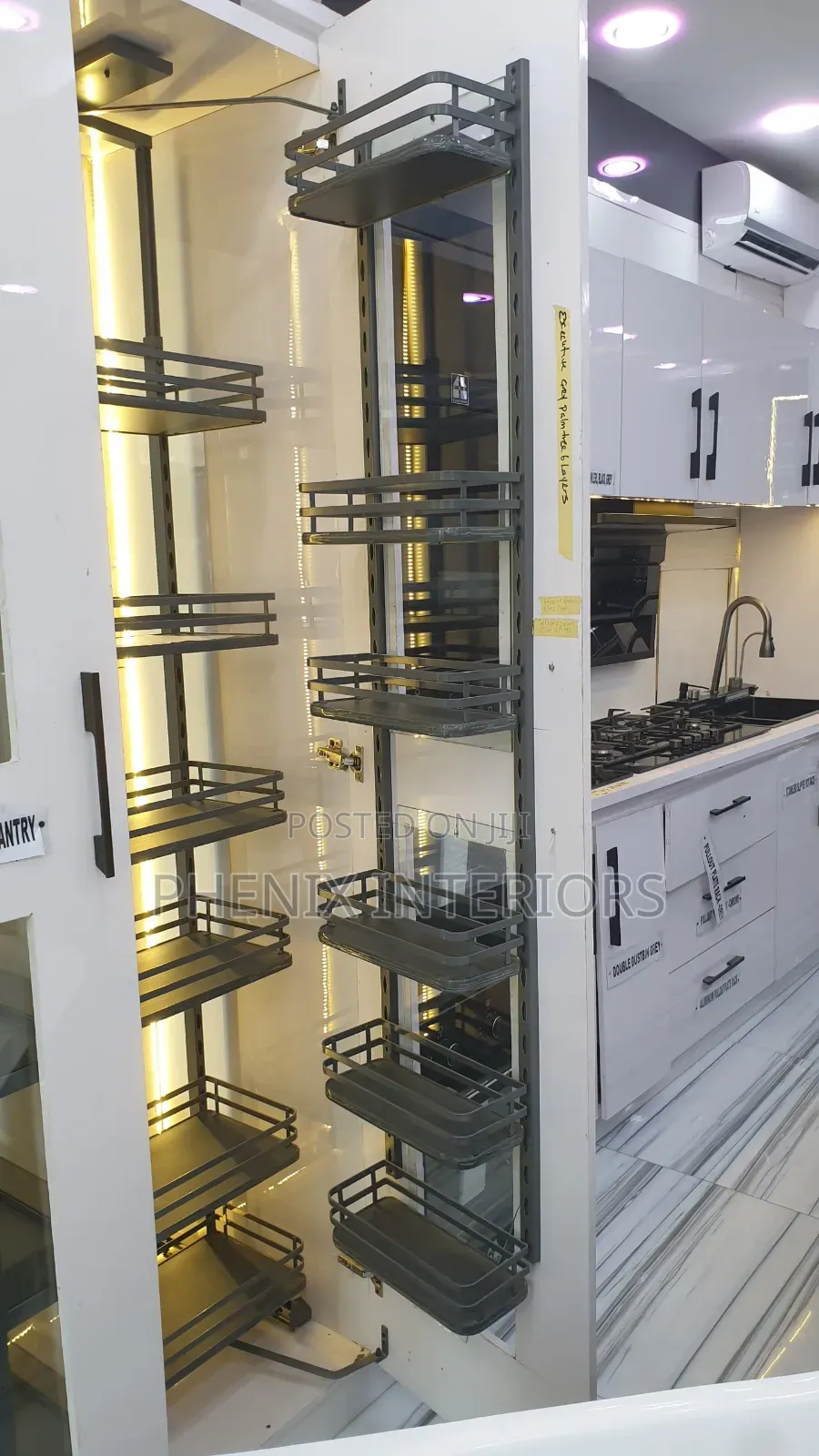 6 Layer Modern Kitchen Pantry Inbuilt Shelf