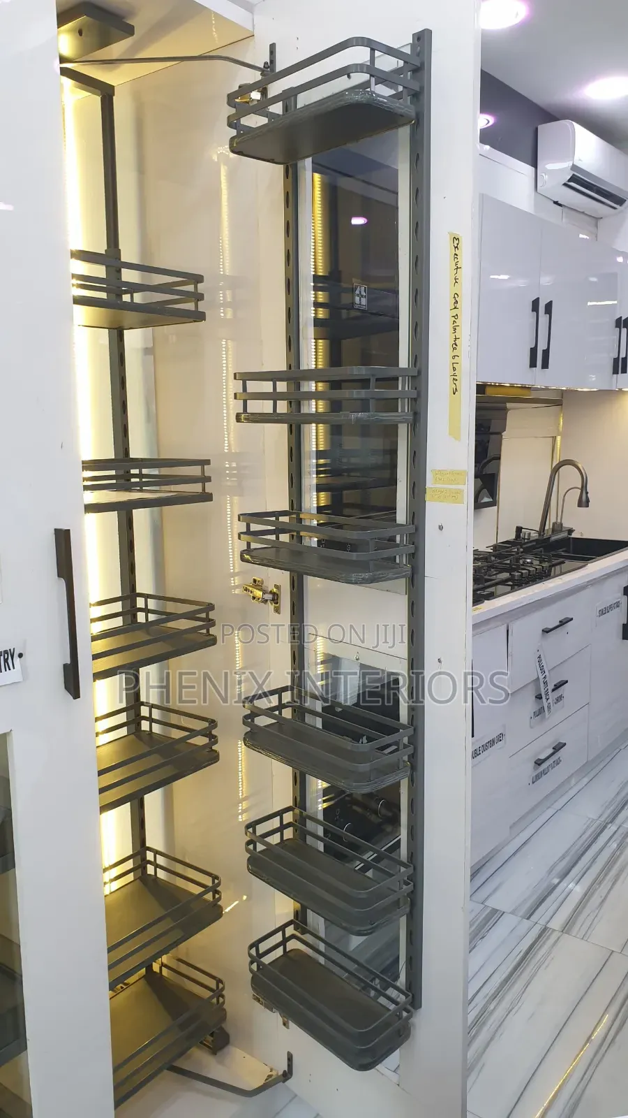 6 Layer Modern Kitchen Pantry Inbuilt Shelf