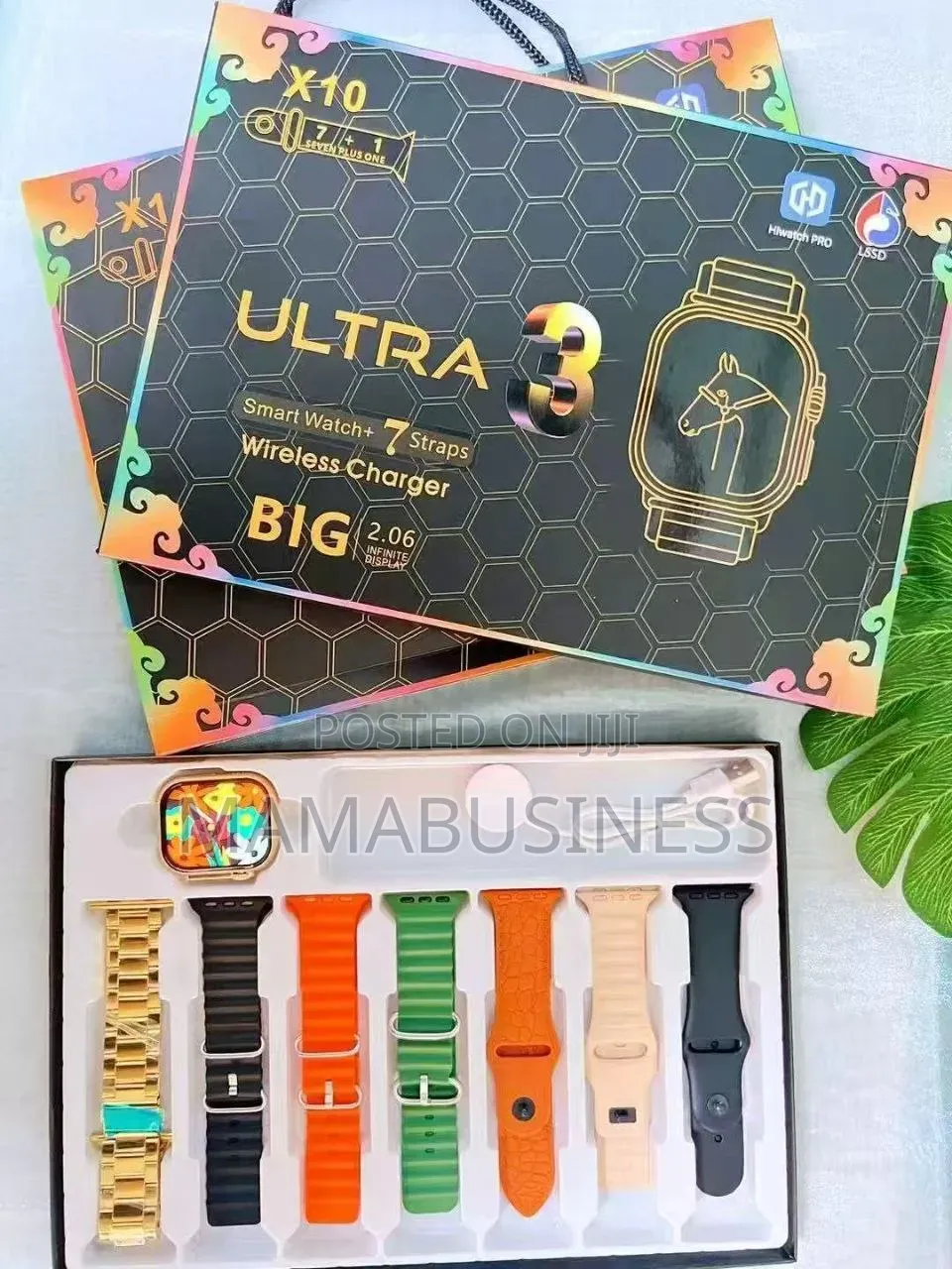 Ultra 3 Big Screen Smart Watch 7 in 1 Straps