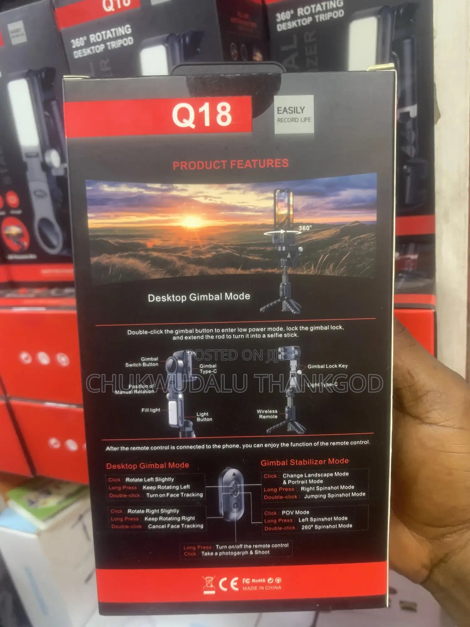 Q18 360° Rotating Desktop Tripod