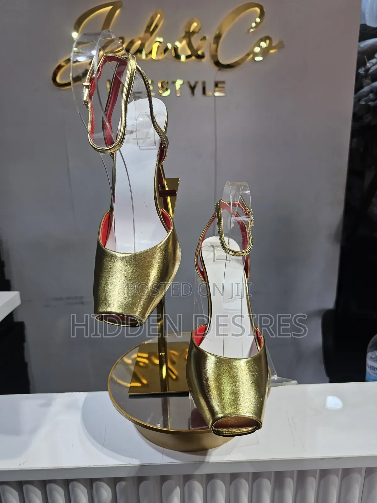 Yadale Square Toe Stilettos- Gold