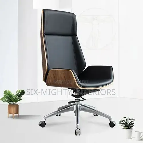 Classic Ceo Walnut Back /Leather Office Swivel Chair