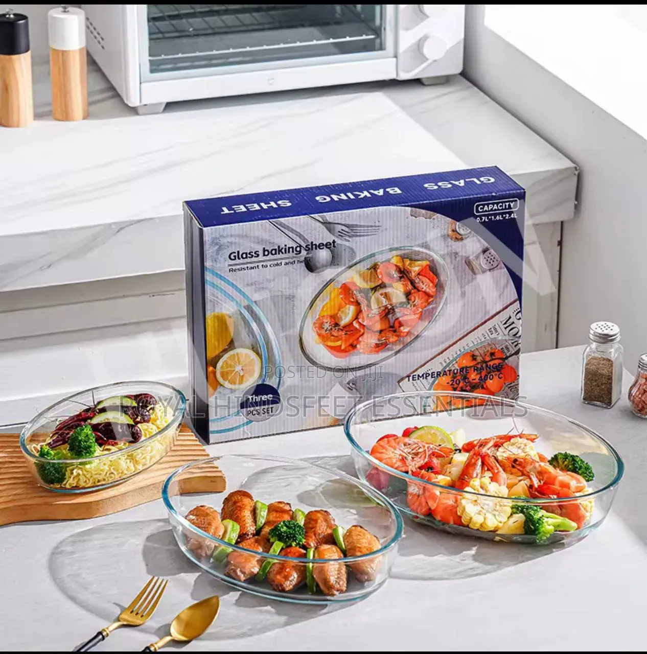 Microwave Safe 3pcs Oven Glass Baking Bowls