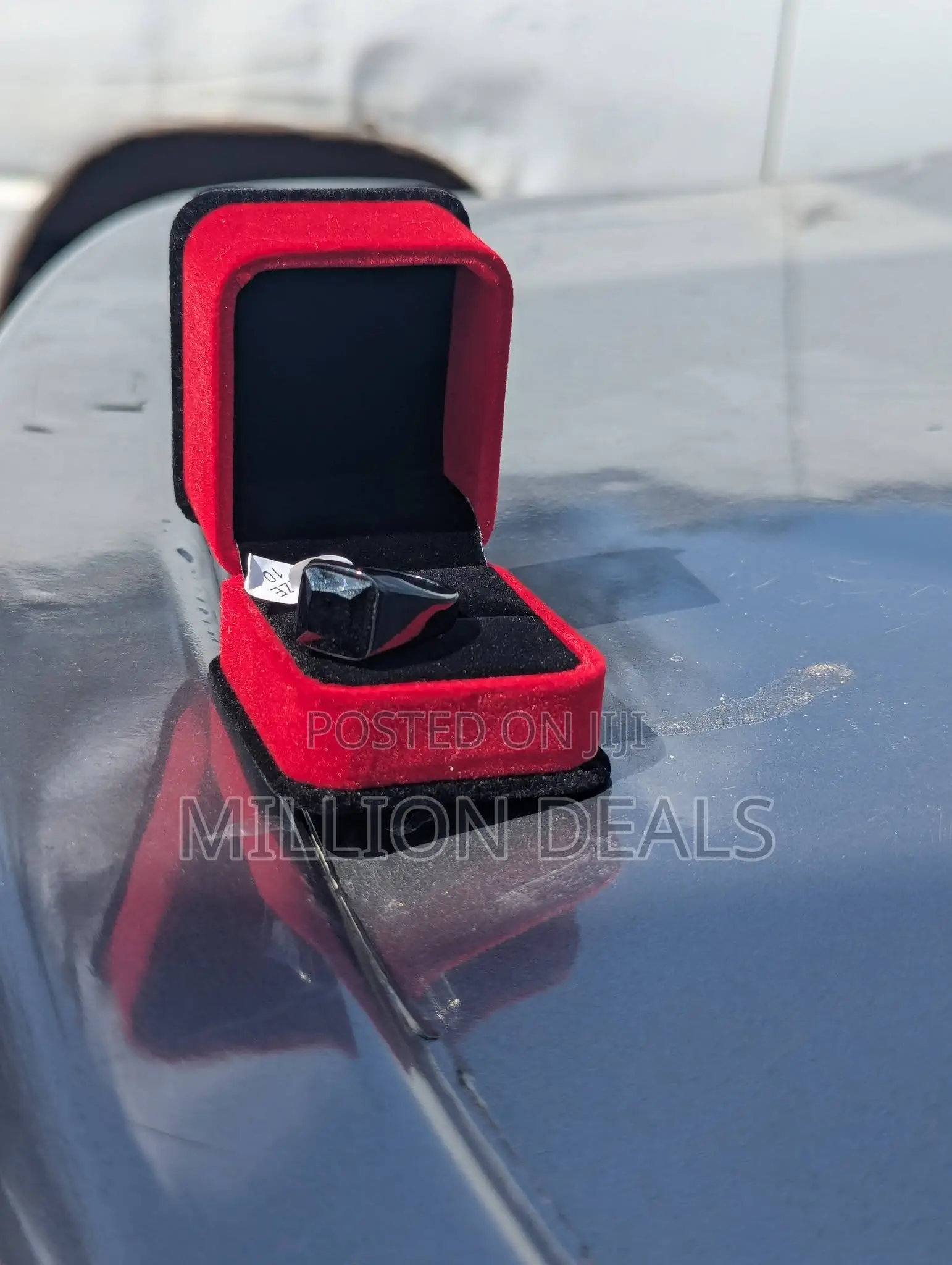 All Black Stone Steel Men's Ring