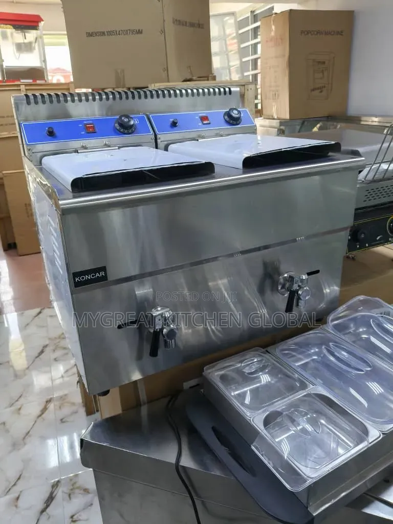 Electric Fryer Double Basket 18liers With Tap