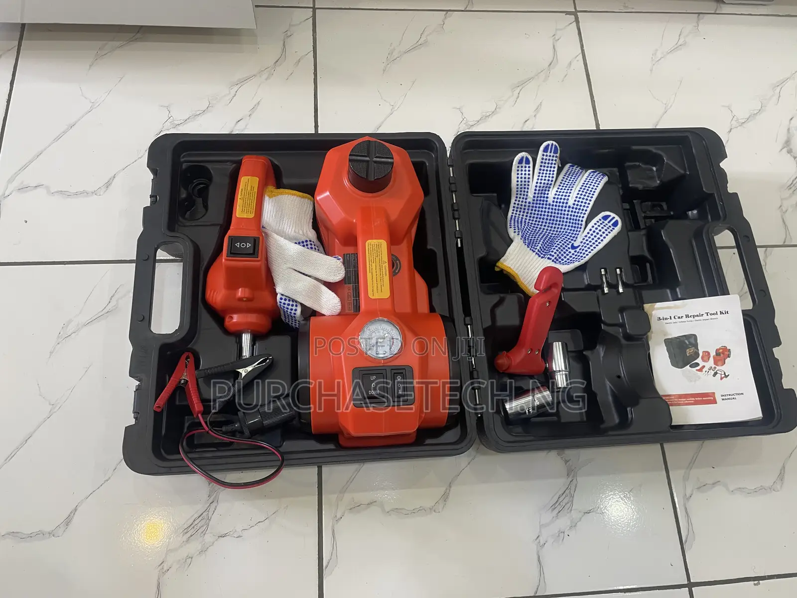 3-in-1 Electric Car Jack Tool Box (3-Tons)