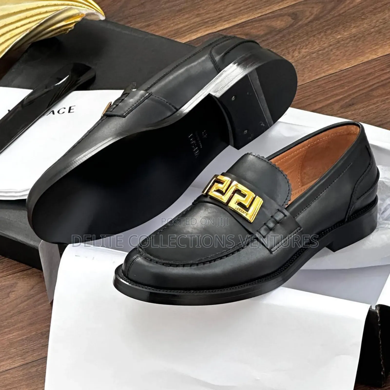 *Versace Leather Loafers Shoe