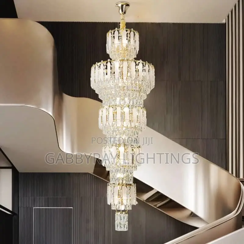 Long Staircase Crystal Chandelier
