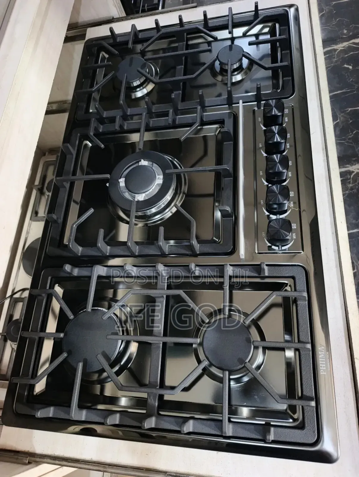 Quality Phiima Built-in Black Stainless Steel 5 Burners Gas Cooker Hob