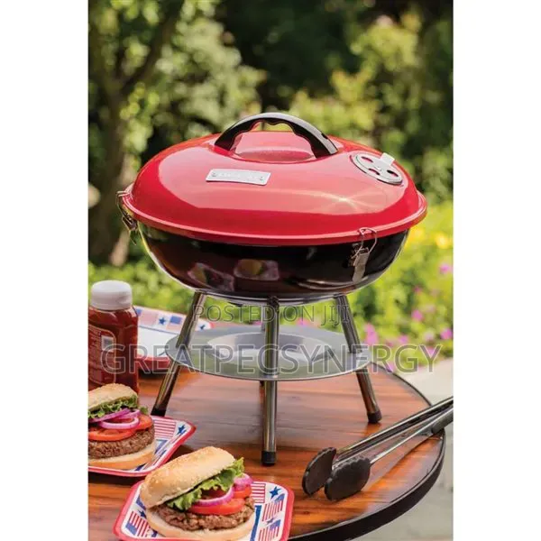 Red and Black Portable Charcoal Grill