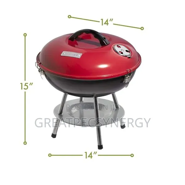 Red and Black Portable Charcoal Grill