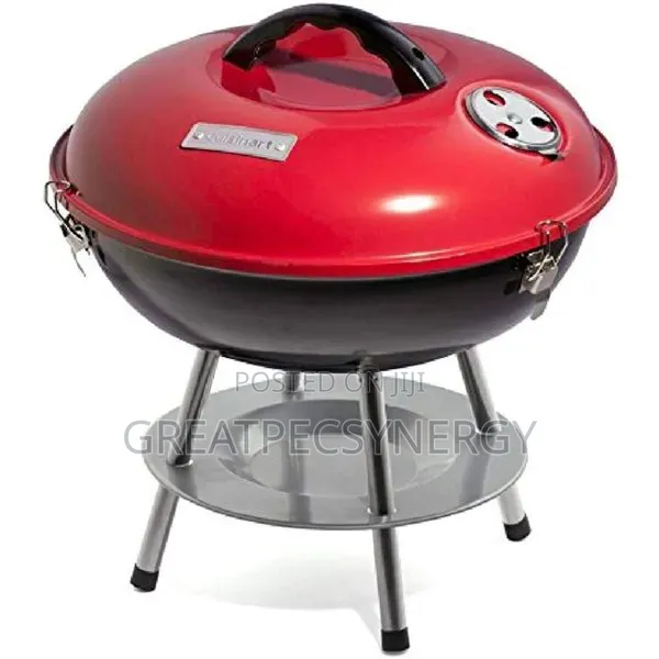 Red and Black Portable Charcoal Grill