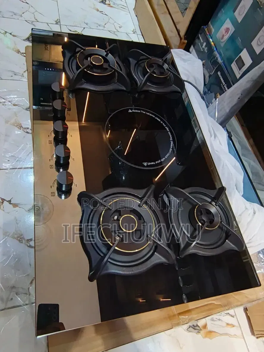 Original Image Latest Model 2026 Inbuilt 4+1 Gas Electric Cooker Hob