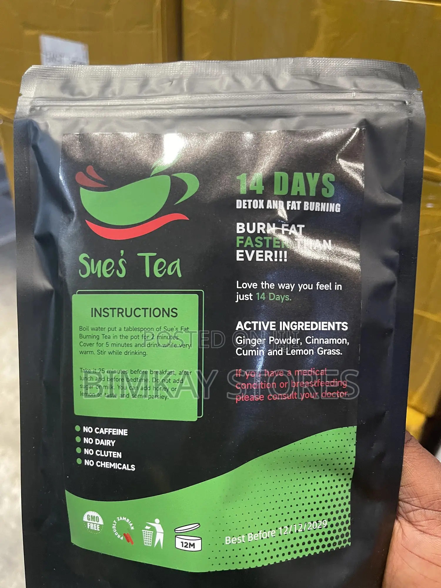 Sues 14 Days Detox Fat Burning Weight Loss Tea Natural and Organic