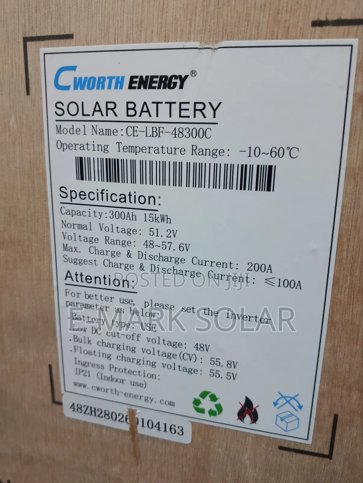15kwh 48v C-Worth Lithium Solar Ion Batteries Available Now