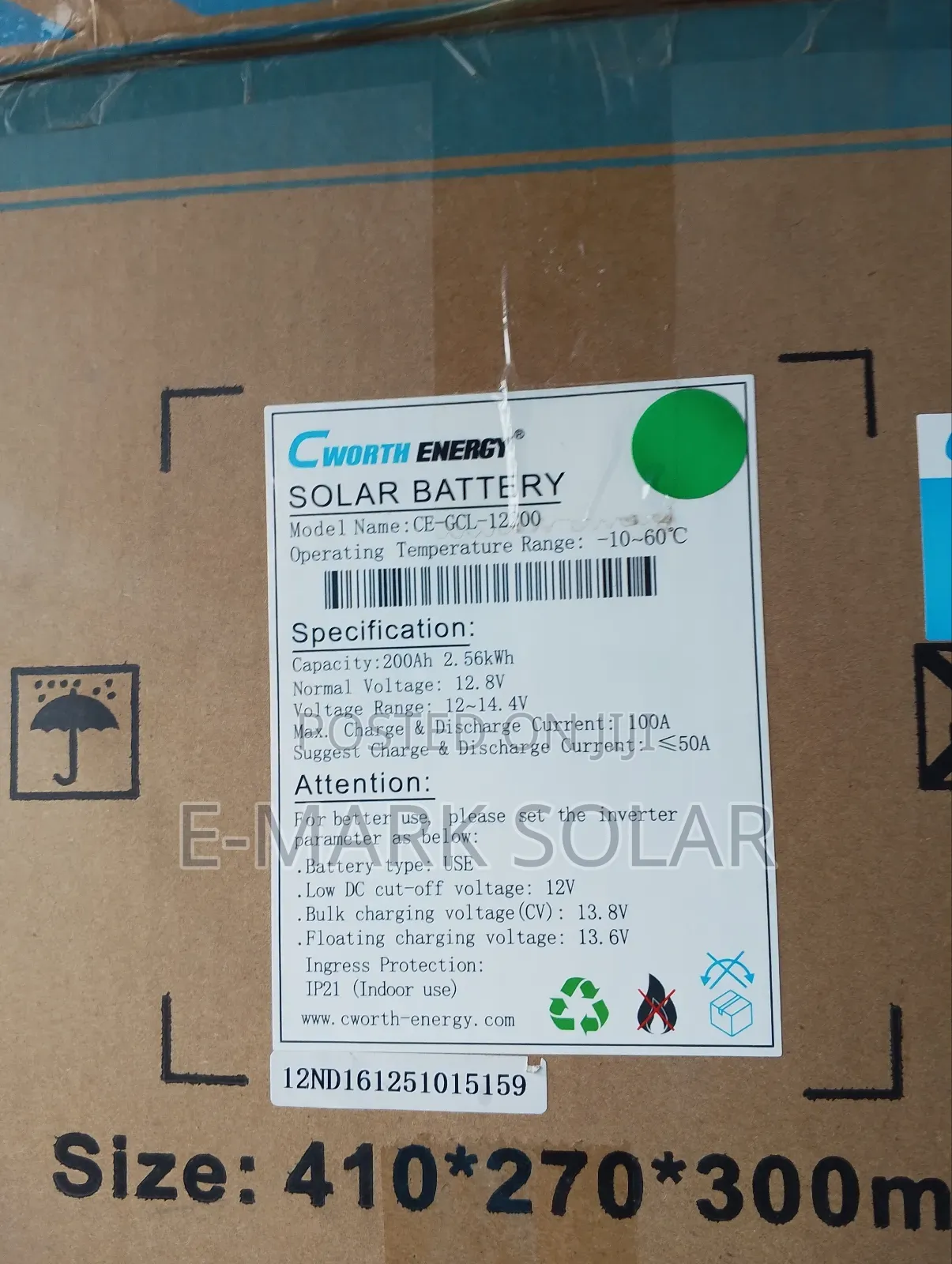 200ah (≈2.5kwh) 12v Cworth Lithium Battery
Cworth 12v 200ah 2.56kwh