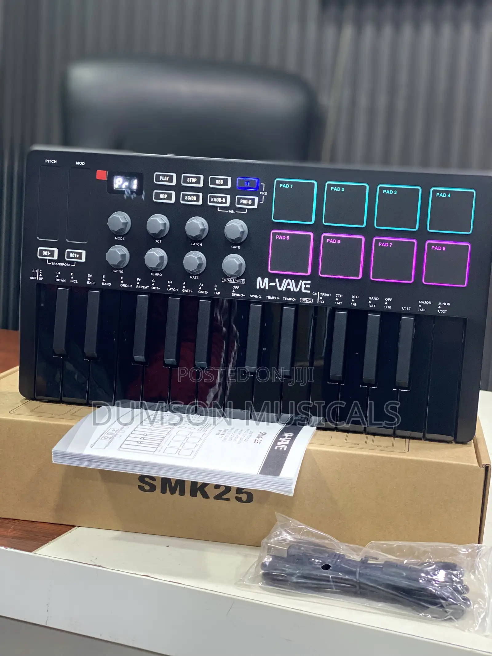 M-Vave SMK-25 Midi Keyboard Controller Black