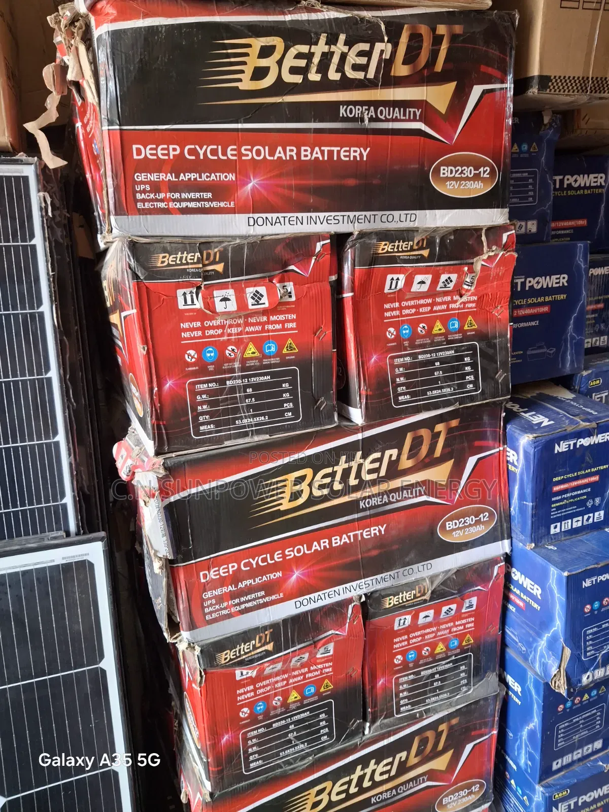 12v/230ahs Better Dt Deep Cycle Solar Battery