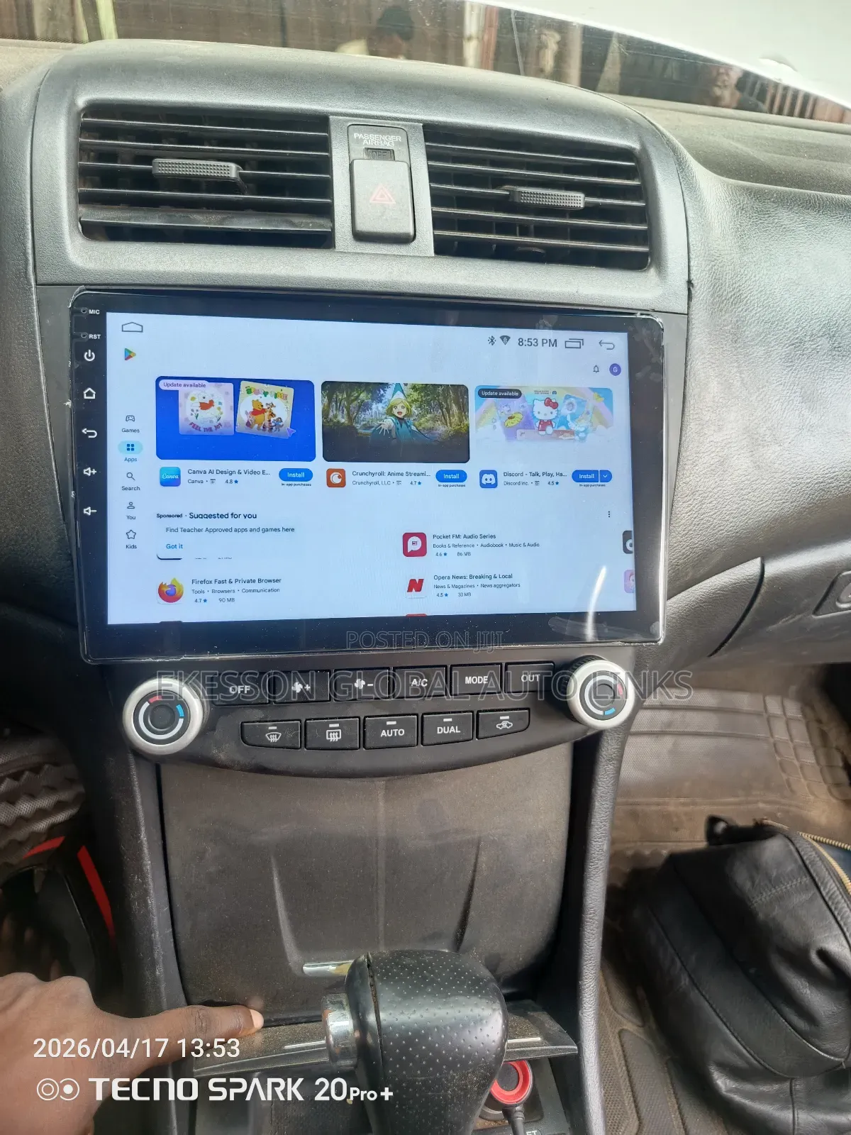 Android Screen for Honda Accord 2003-2007 Model With Rear Camera