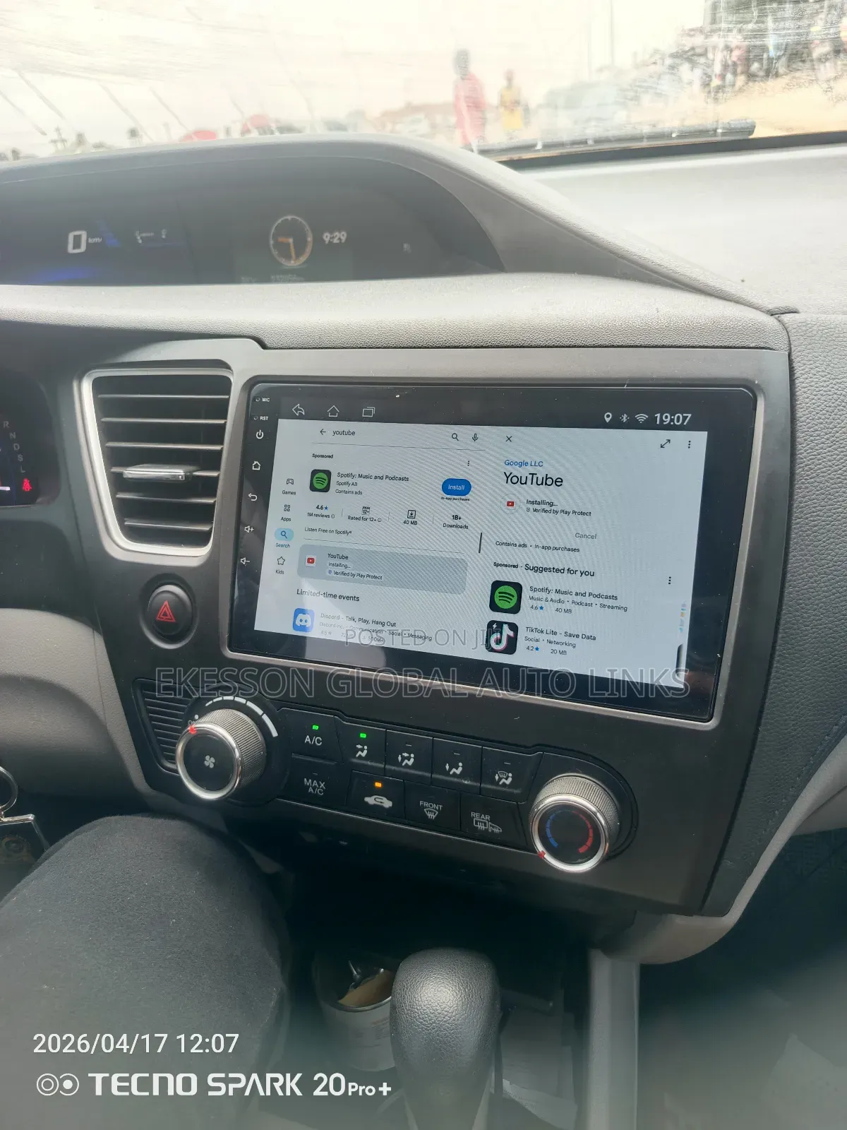 Android Screen for Honda Civic 2014-2015 Model With Rear Camera