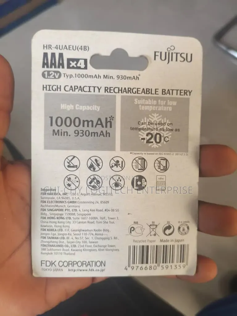 Fujitsu Aaa Rechargeable Batteries 1000mah Nimh Pack