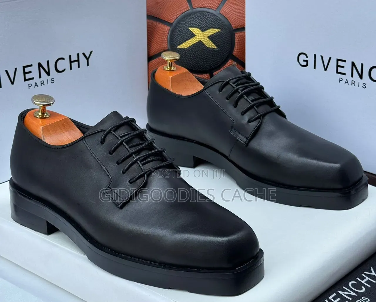 Givenchy Men’S Black Leather Derby Dress Shoes Size 40-46
