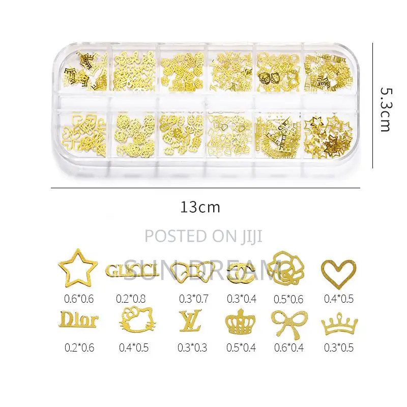 Golden Nail Charms Gems Nail Stones Accessories