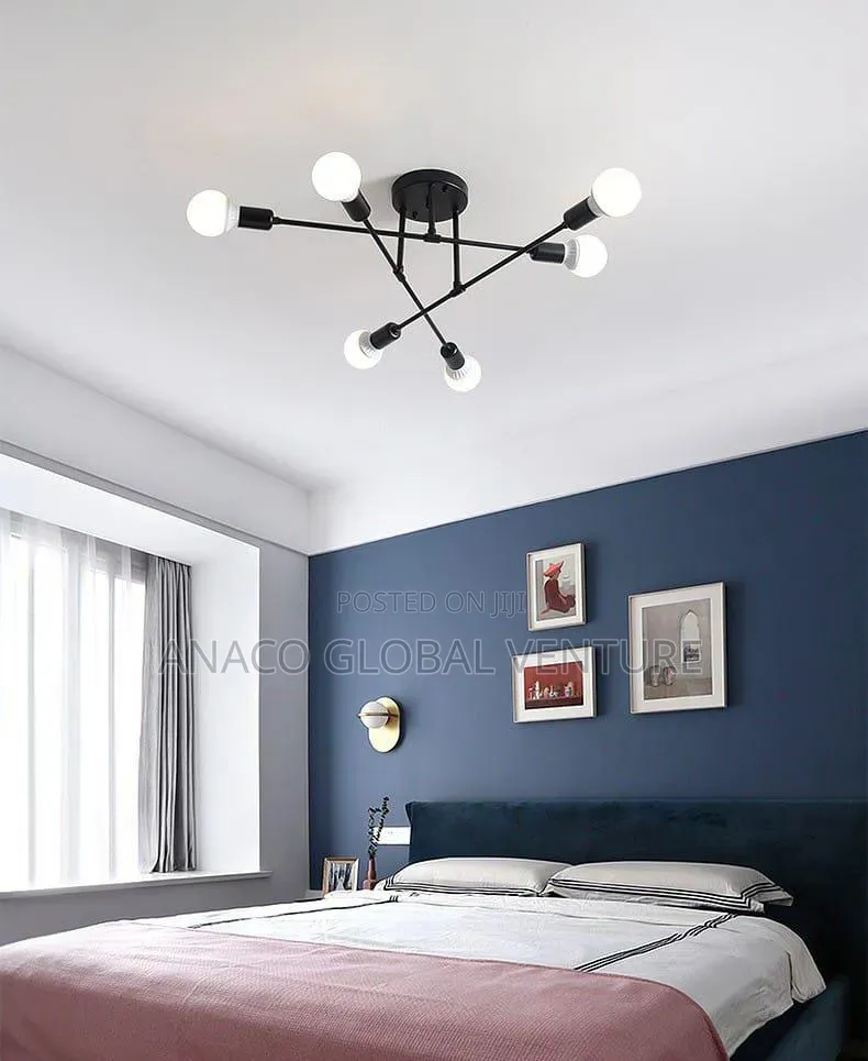 Nordic Chandelier With Bulb Black Body