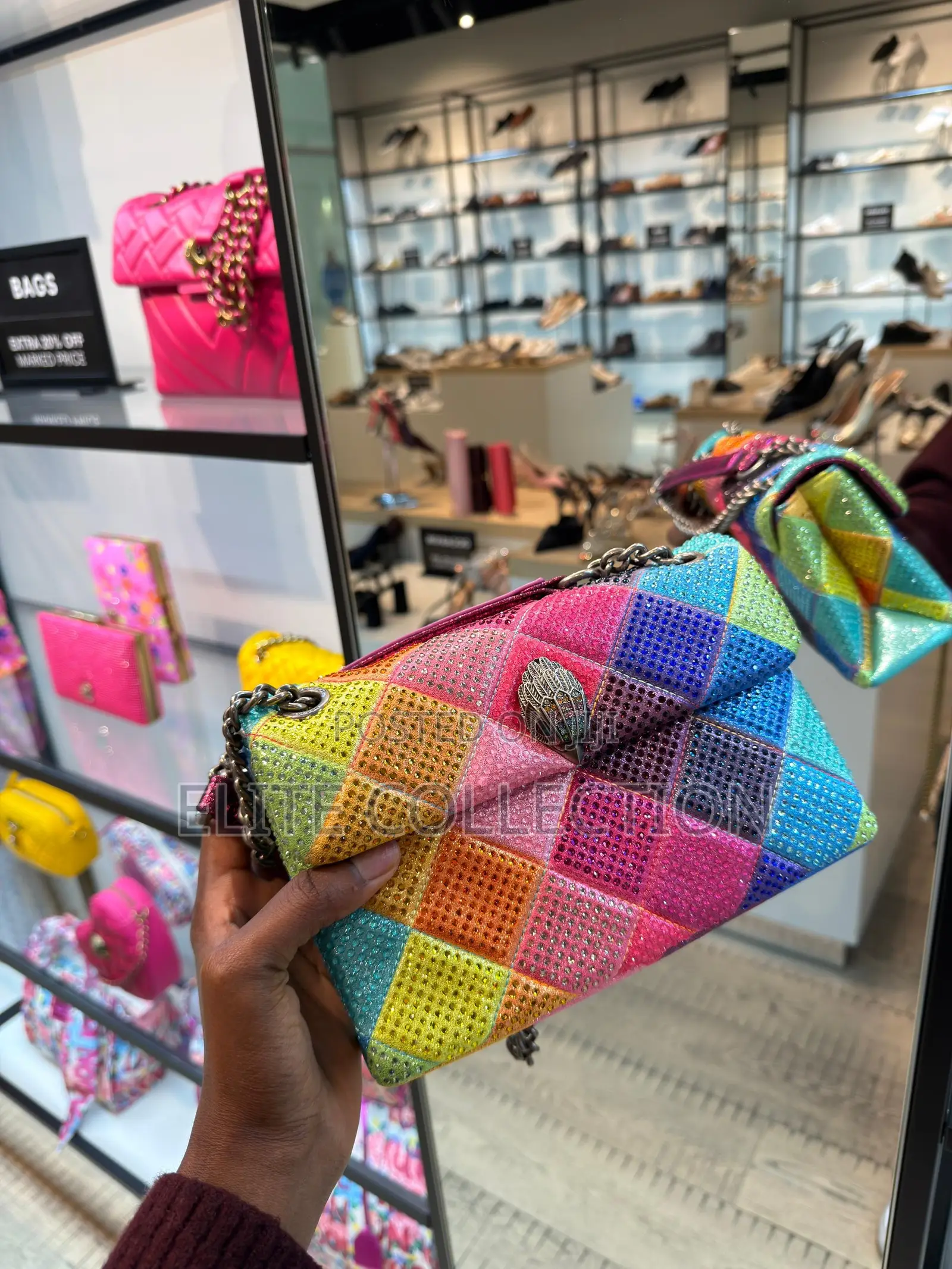 Kurt Geiger London Kensington Vibrant Multi-Colored Bag Authentic 