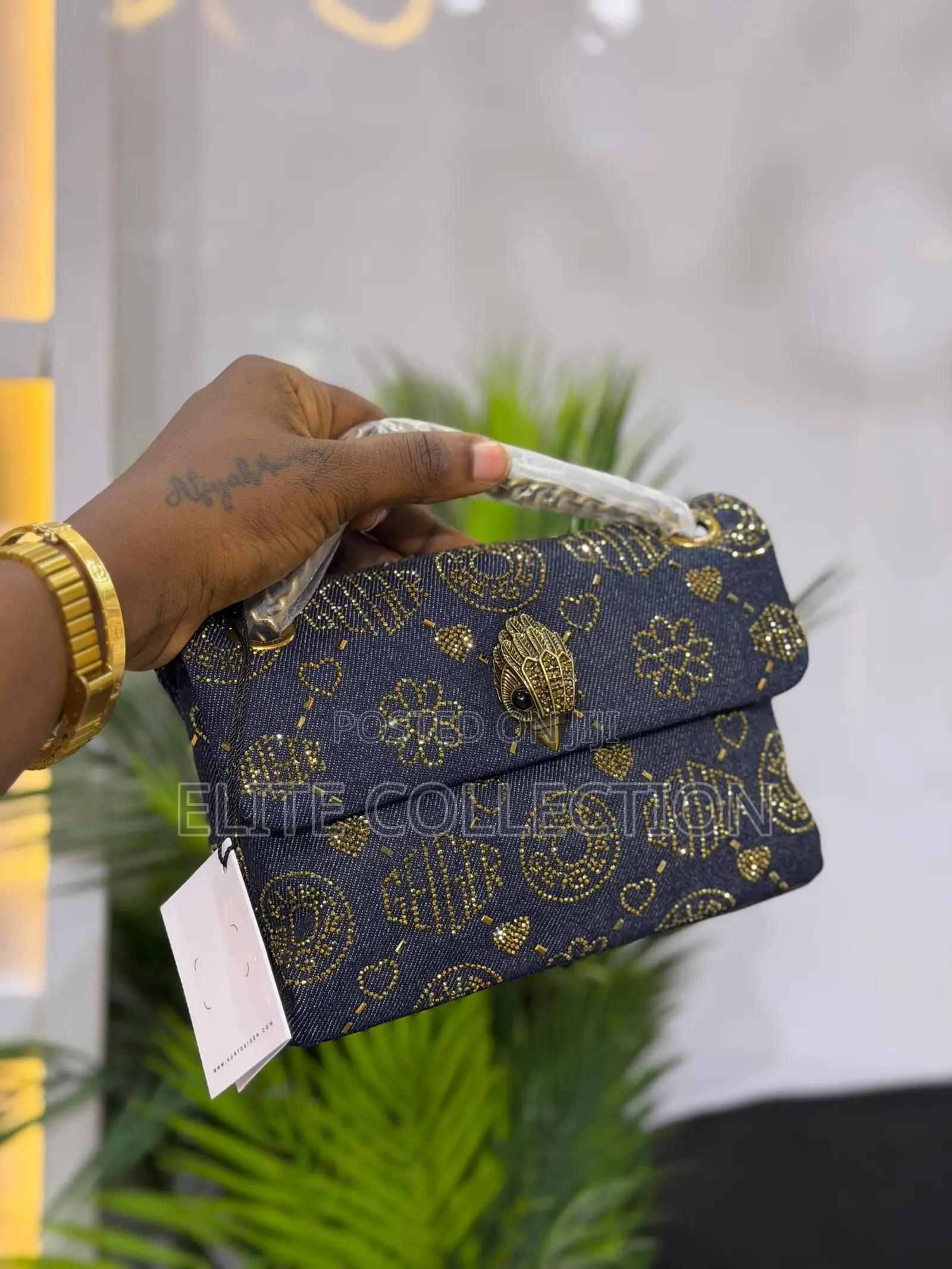 Kurt Geiger London Battersea Denim Mini Bag Direct From Uk 