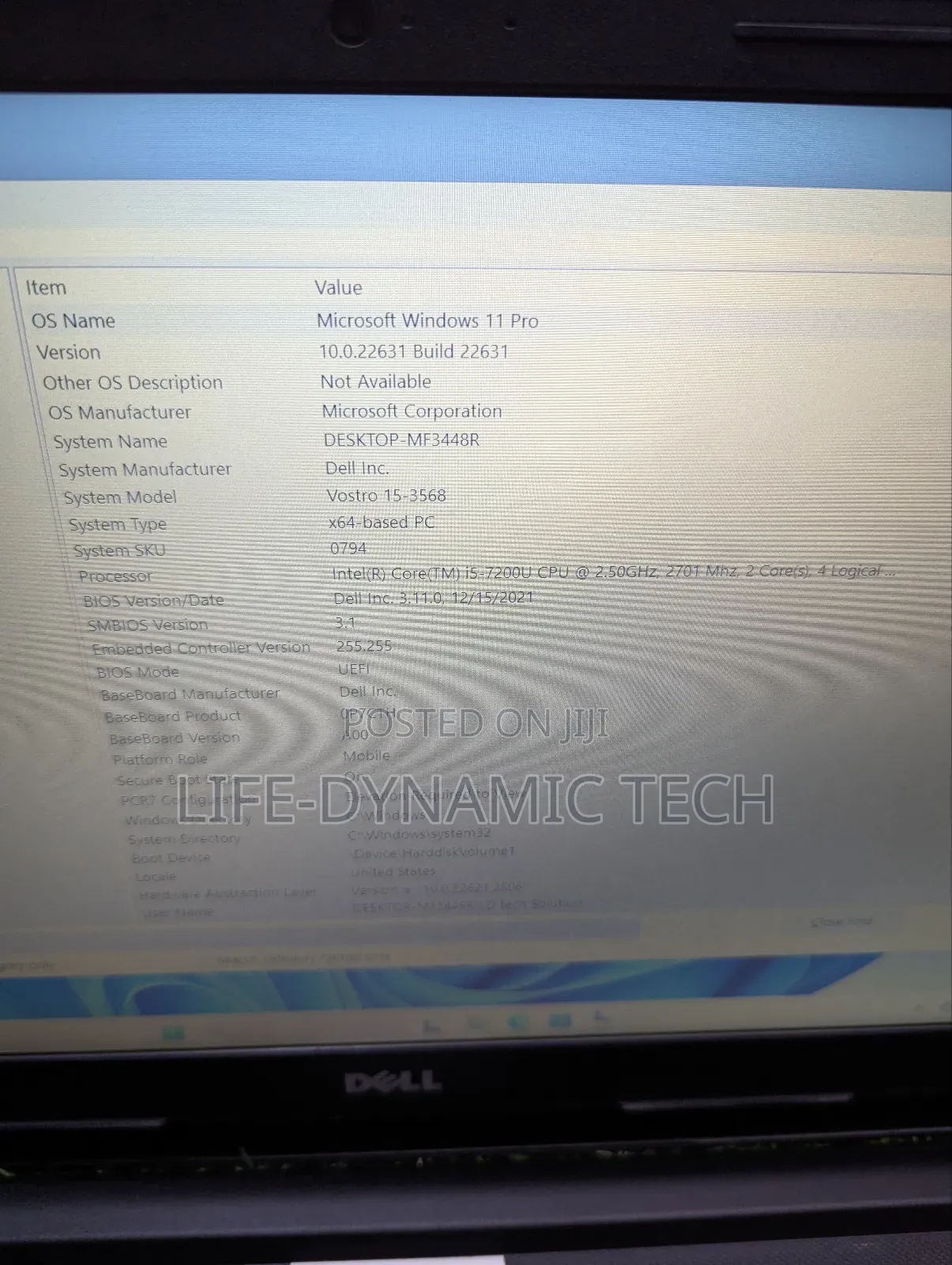 Laptop Dell Vostro 15 3568 8GB Intel Core i5 SSD 128GB