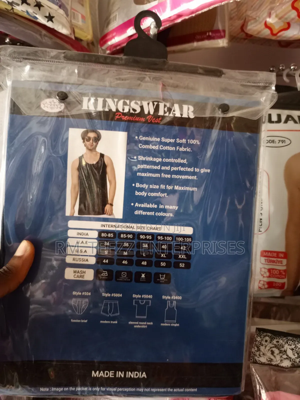 3-in-1 Kingswear Men's Premium Striped Singlet (Coloured)