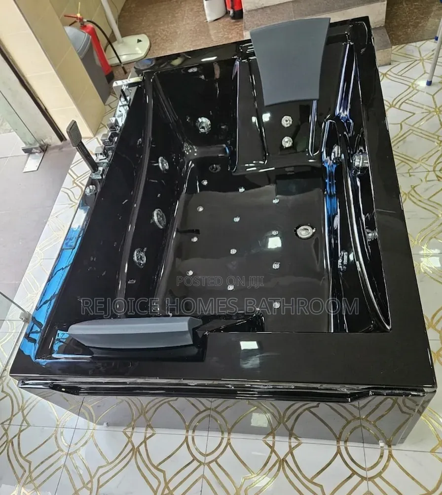 Luxury Black Double Whirlpool Massage Jacuzzi Bathtub