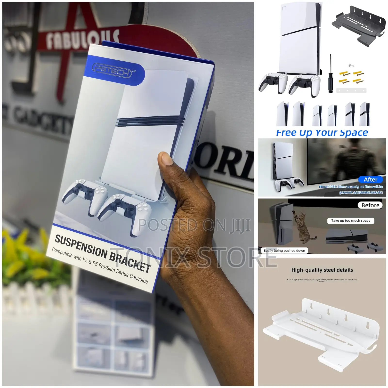 Suspension Bracket Wall Mount for Ps5 Fat,Slim and Pro