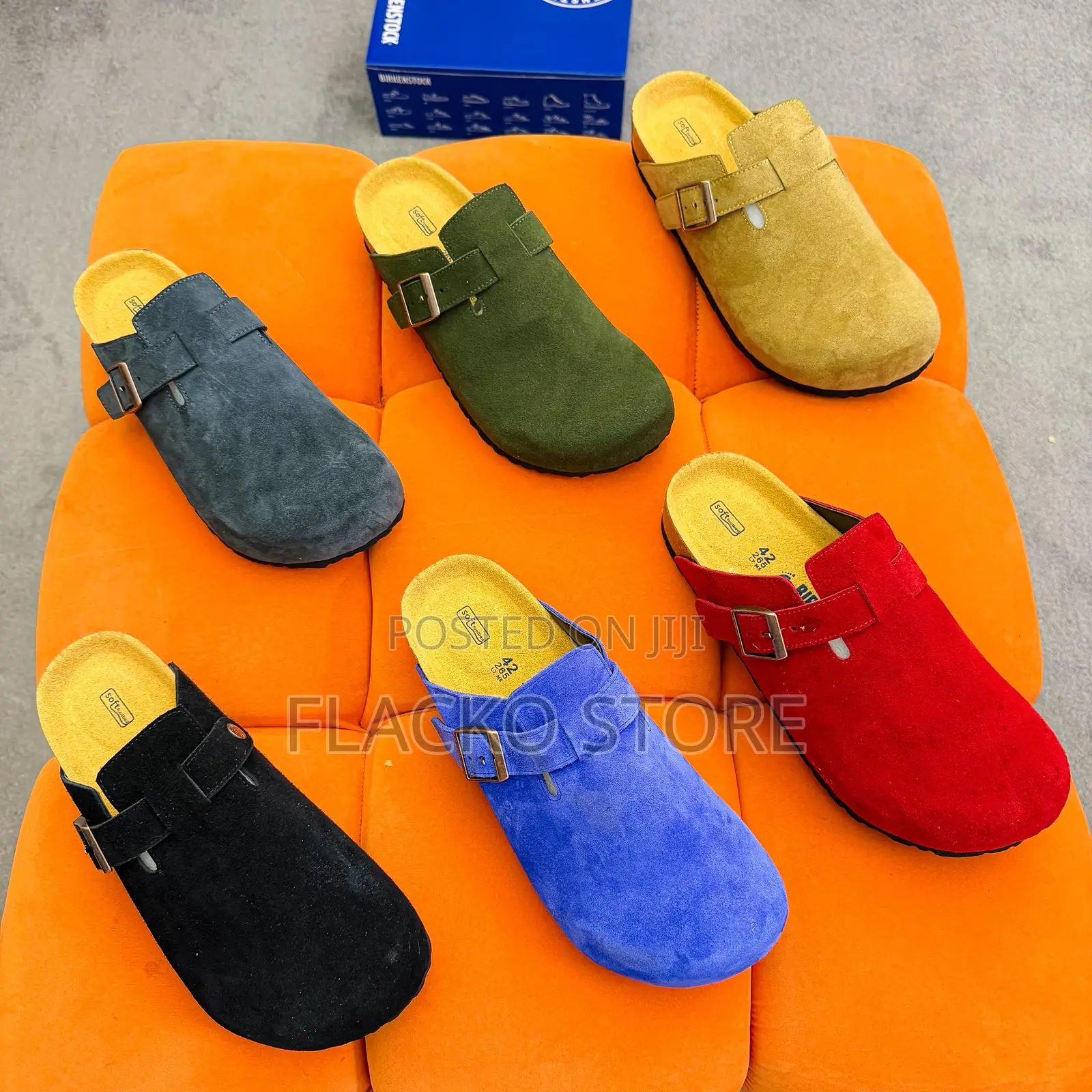 Original Boston Birkenstock Suede Mules