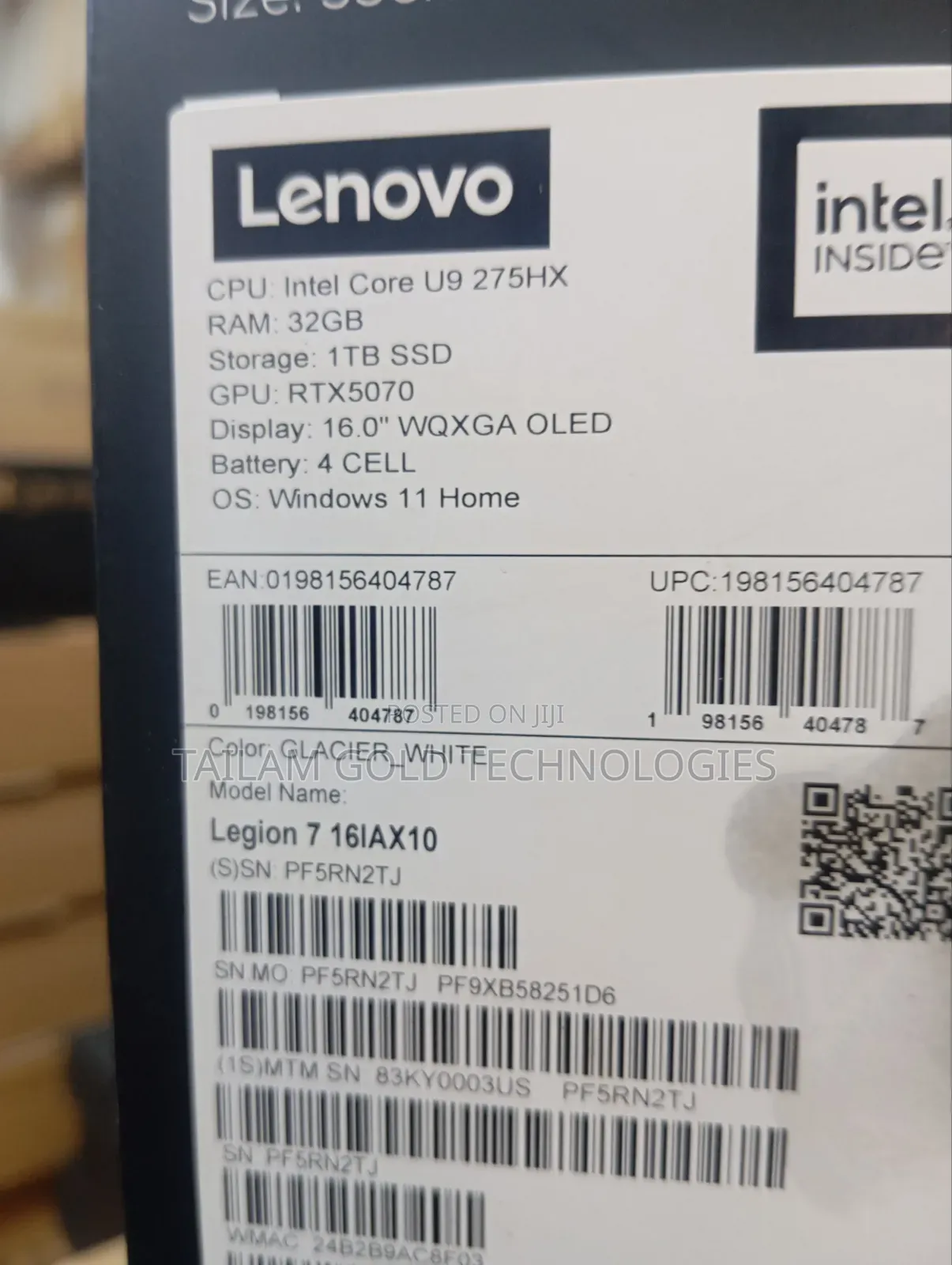 New Laptop Lenovo Legion 7 32GB Intel Core Ultra 9 SSD 1T
