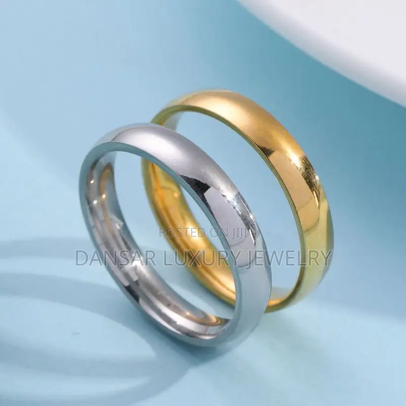 Plain Polished Steel Wedding Bands