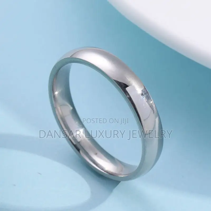 Plain Polished Steel Wedding Bands